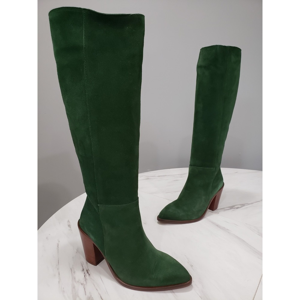 NEW ANTHROPOLOGIE INTENTIONALLY BLANK PORT BOOTS FOREST GREEN EU 35 / US 5 TALL